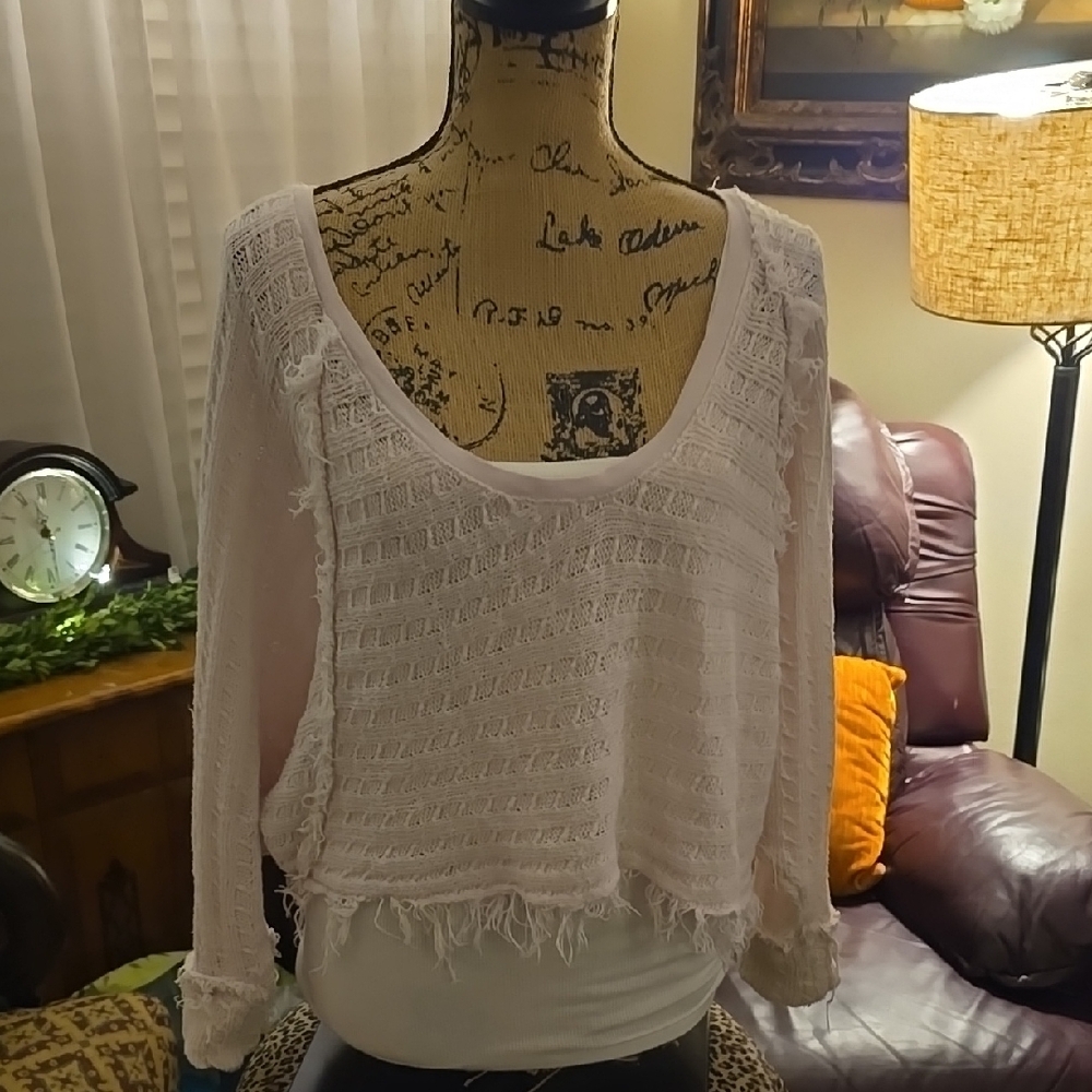 Free People Women's Cream Top
